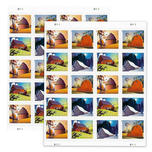 2021 First-Class Postage Barn Postcard Stamps 100pcs/Pack