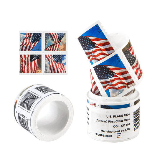 2025 US Flag Forever Stamps Coil of 1 Roll=100 stamps 【Free Shipping】 Limited Stock!