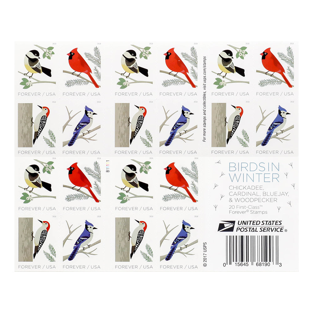 2018 US First-Class Forever Stamp – Birds in Winter