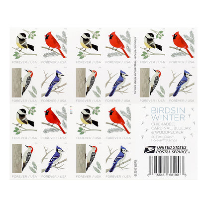 2018 US First-Class Forever Stamp – Birds in Winter